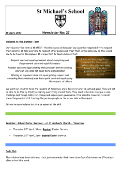 Newsletter 19th April 2017 - St Michael`s CE Primary School