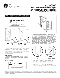 SBF Wide Beam SBN Narrow Beam Floodlight