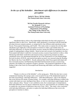 In the eye of the beholder: Attachment style differences in emotion