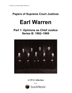 Papers of Supreme Court Justices: Earl Warren, Part 1