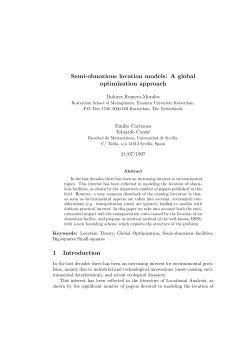 Semi-obnoxious location models: A global optimization approach 1