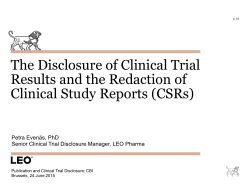 The Disclosure of Clinical Trial Results and the Redaction of Clinical
