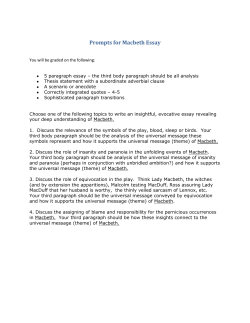 Prompts for Macbeth Essay