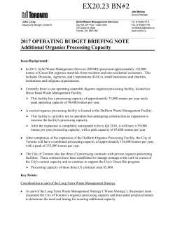 2017 Operating Budget Briefing Note #2