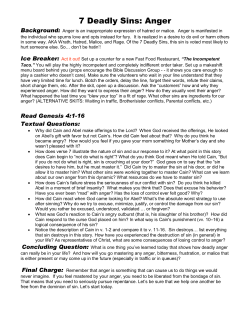 7 Deadly Sins: Anger - Melbourne Church of Christ