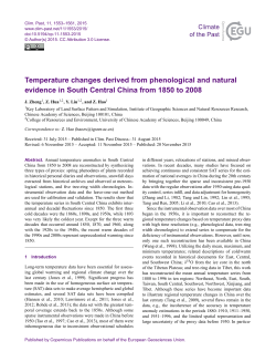 Temperature changes derived from phenological