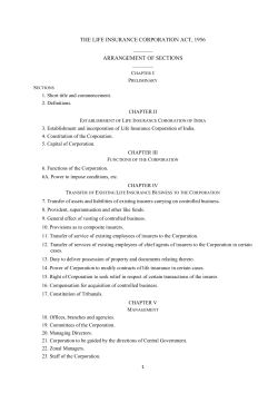 THE LIFE INSURANCE CORPORATION ACT, 1956 ______