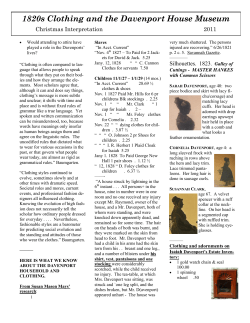 1820s Clothing and the Davenport House Museum