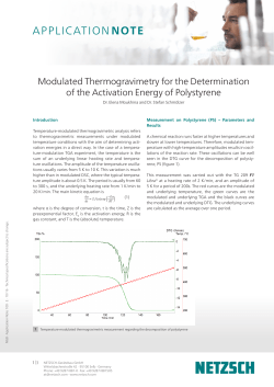 Modulated Thermogravimetry for the Determination of the Activation