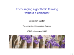 Encouraging algorithmic thinking without a computer