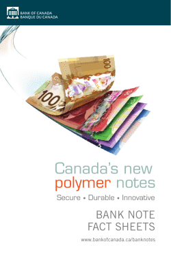 Bank Note Fact Sheets