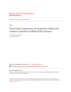 Functional comparison of soy protein isolate and sodium caseinate