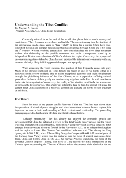 Understanding the Tibet Conflict - The US &ndash; China Policy Foundation