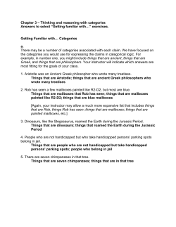 Chapter 3 &ndash; Thinking and reasoning with categories Answers to select
