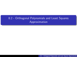 8.2 - Orthogonal Polynomials and Least Squares Approximation