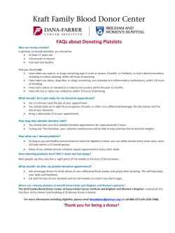 FAQs about Donating Platelets
