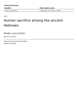 Human sacrifice among the ancient Hebrews. - OpenBU