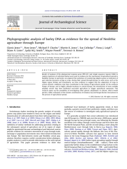 Phylogeographic analysis of barley DNA as evidence for the spread