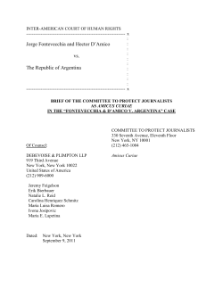 Jorge Fontevecchia and Hector D`Amico vs. The Republic of Argentina