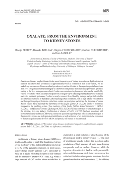 OXALATE: FROM THE ENVIRONMENT TO KIDNEY STONES