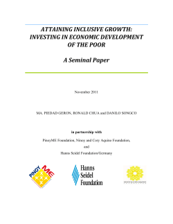 ATTAINING INCLUSIVE GROWTH: INVESTING IN ECONOMIC
