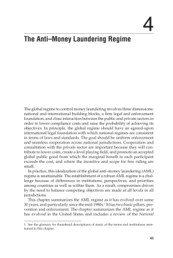 The Anti&ndash;Money Laundering Regime