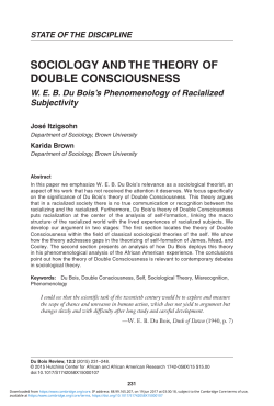 sociology and the theory of double consciousness