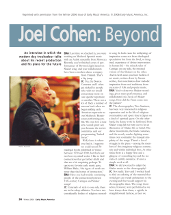 An interview in which the modern day troubadour talks about his