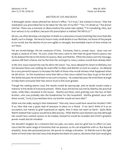 MATTERS OF LIFE AND DEATH A distraught senior citizen phoned