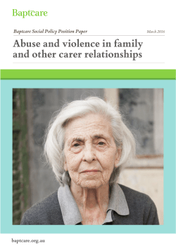 Abuse and violence in family and other carer relationships