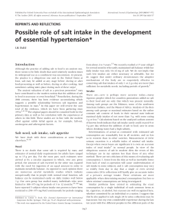 Possible role of salt intake in the development of