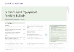 Pensions Bulletin - Slaughter and May