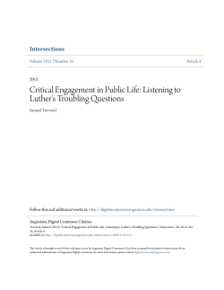 Critical Engagement in Public Life