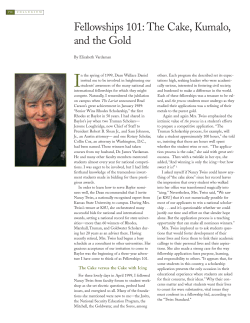 Fellowships 101: The Cake, Kumalo, and the Gold