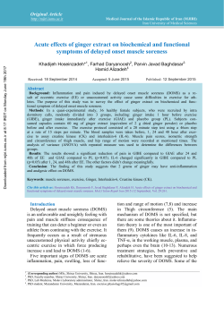 Acute effects of ginger extract on biochemical and functional