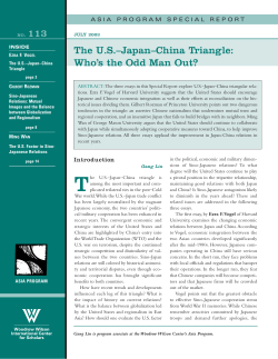 The US&ndash;Japan&ndash;China Triangle: Who`s the Odd Man