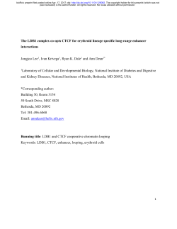 The LDB1 complex co-opts CTCF for erythroid lineage specific long