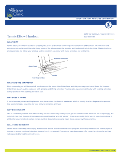 Tennis Elbow Handout - The Portland Clinic
