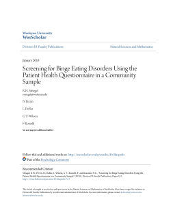Screening for Binge Eating Disorders Using the
