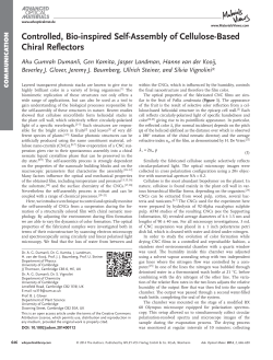 Controlled, Bioinspired SelfAssembly of CelluloseBased Chiral