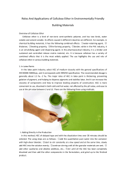 Roles And Applications of Cellulose Ether in Environmentally