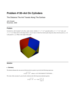 Problem #130&ndash;Ant On Cylinders