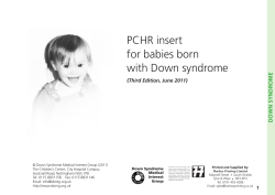 PCHR insert for babies born with Down syndrome