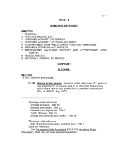 TITLE 11 MUNICIPAL OFFENSES&sup1; CHAPTER