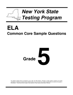 Common Core Sample Questions - Grade 5 English