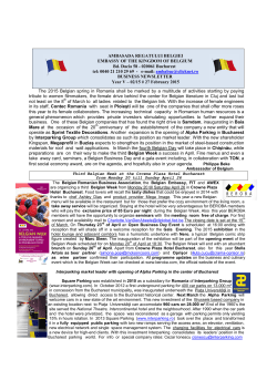 The 2015 Belgian spring in Romania shall be marked by a multitude