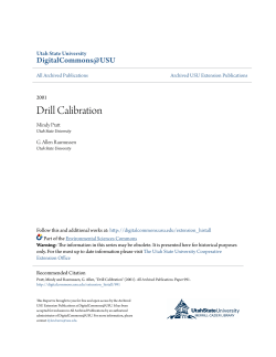 Drill Calibration - DigitalCommons@USU