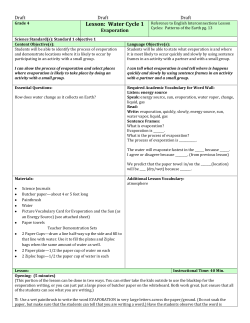 Lesson: Water Cycle 1 - Utah Spanish Dual Immersion