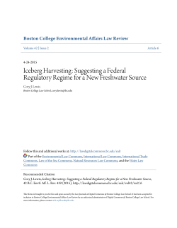 iceberg harvesting: suggesting a federal regulatory regime for a new