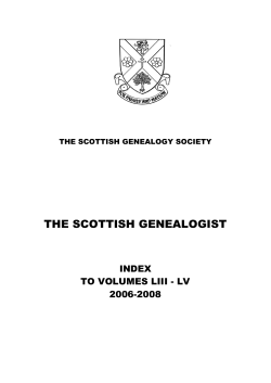 Scottish Genealogist - Index 2006 - 2008